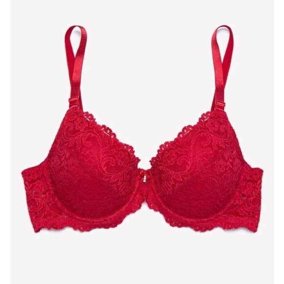 2 for $20 Smart & Sexy Signature Lace Push-Up Bra No No Red - Picture 2 of 8
